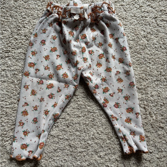 Zara Other - Zara Cream Floral Baby Pants
